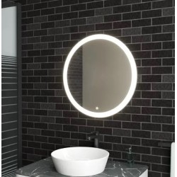 Lustro LED Podświetlane 70 cm Dotykowe Okrągłe Duże Ścienne