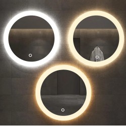Lustro LED Podświetlane 90 cm Dotykowe Okrągłe Duże Ścienne