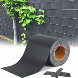 Taśma osłonowa ogrodzeniowa PVC 35m + klipsy Grafit