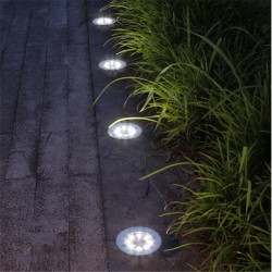 12x Lampa Solarna Gruntowa LED Najazdowa Okrągła 12 LED