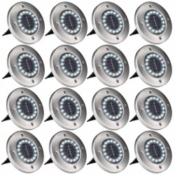 16x Lampa Solarna Gruntowa LED Najazdowa Okrągła 12 Led