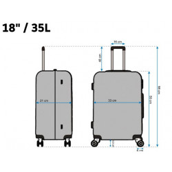 Mała podróżna bagażowa walizka solid 18/35l - mint