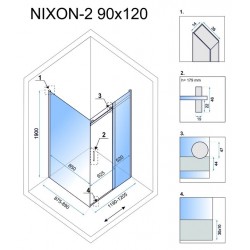 Kabina prysznicowa Rea Nixon 90x120 CM