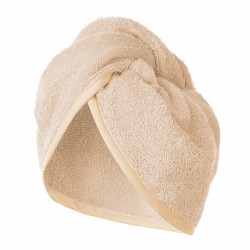 Ręcznik do Włosów Turban na Głowę Frotte Beżowy