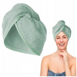 Ręcznik do Włosów Turban na Głowę Frotte Miętowy