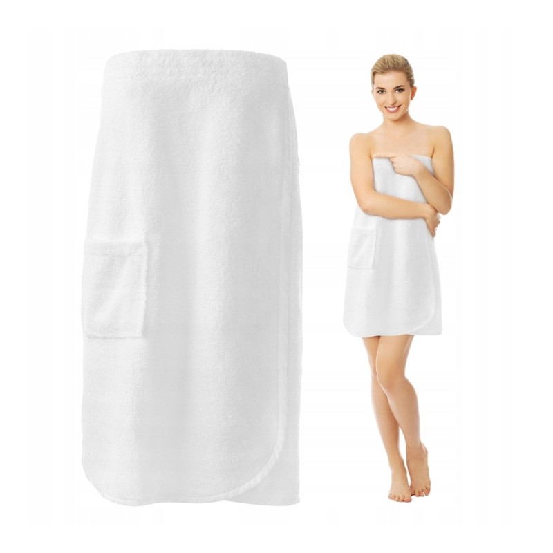 Ręcznik do Sauny Pareo Biały S/M Damski Frotte