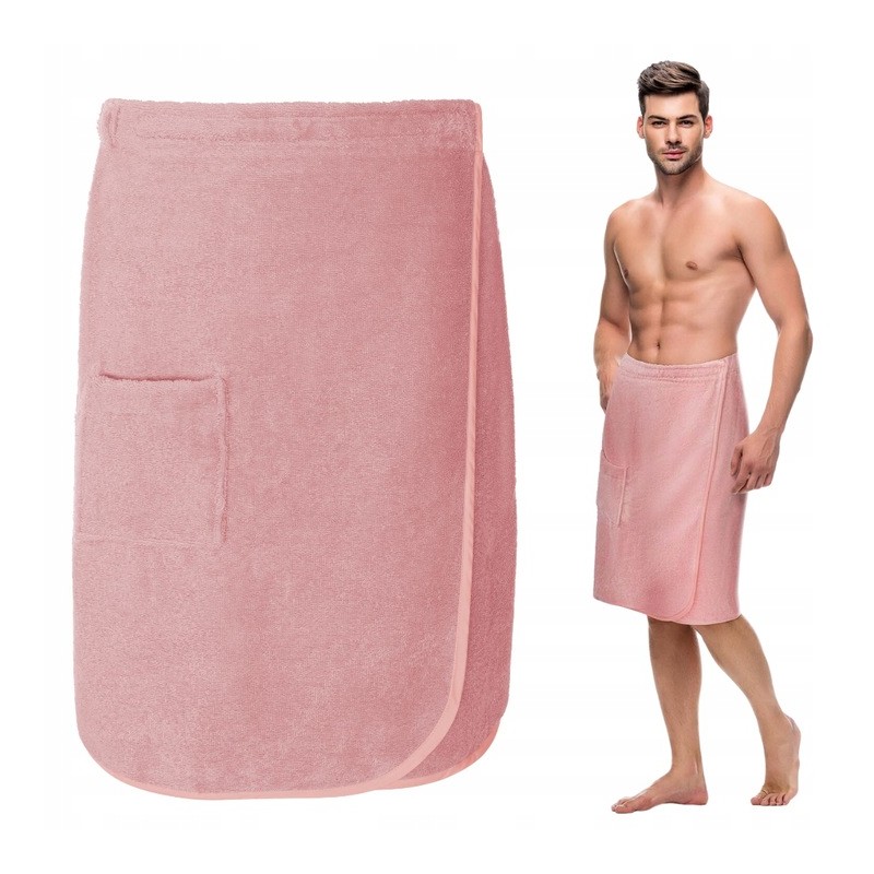 Ręcznik Męski Kilt do Sauny Różowy S/M Frotte