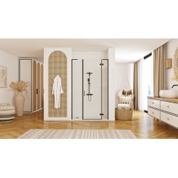 Drzwi Prysznicowe Hugo 130 cm Czarne Rea Uchylne