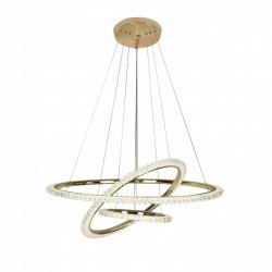 Lampa Sufitowa Wisząca Kryształowa Ring 3 -punkty Światła Złota Glamour Led