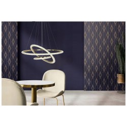 Lampa Sufitowa Wisząca Kryształowa Ring 3 -punkty Światła Złota Glamour Led