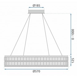 LAMPA SUFITOWA WISZĄCA LED APP1568-CP Gold 60cm