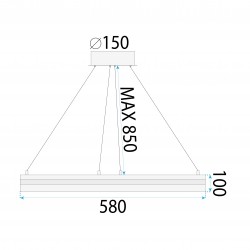 LAMPA SUFITOWA WISZĄCA LED APP1672-CP Gold