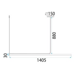 LAMPA SUFITOWA WISZĄCA LED APP1660-CP Black 140cm