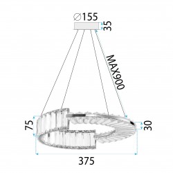LAMPA WISZĄCA LED APP1527-CP40 CHROM