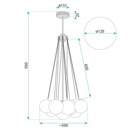 LAMPA SUFITOWA WISZĄCA APP1688-12CP Złota