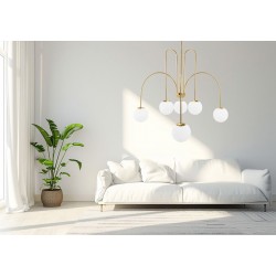 LAMPA SUFITOWA WISZĄCA ZŁOTA APP1584-6CP