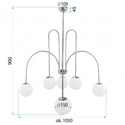 LAMPA SUFITOWA WISZĄCA ZŁOTA APP1584-6CP