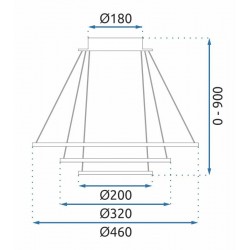 LAMPA WISZĄCA LED G040-3CP CZARNA