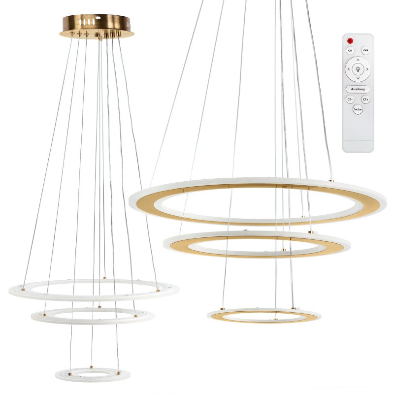 LAMPA SUFITOWA WISZĄCA LED G041-3CP Szczotkowane Złoto