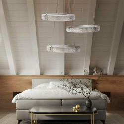 LAMPA WISZĄCA LED MS001-CP Różowe Złoto 40cm