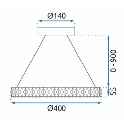 LAMPA WISZĄCA LED MS001-CP Różowe Złoto 40cm