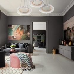 LAMPA WISZĄCA LED MS018-CP Różowe Złoto 40cm