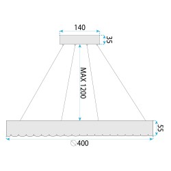 LAMPA WISZĄCA LED MS018-CP Różowe Złoto 40cm