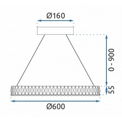 LAMPA WISZĄCA LED MS002-CP Różowe Złoto 60cm