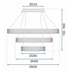 LAMPA WISZĄCA LED KRYSZTAŁOWA MS008-CP Chrom