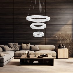 LAMPA WISZĄCA LED KRYSZTAŁOWA MS008-CP Chrom