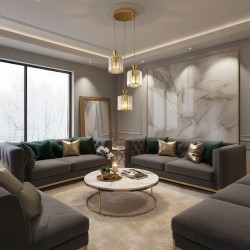 LAMPA SUFITOWA WISZĄCA EBT026-3CP ZŁOTA