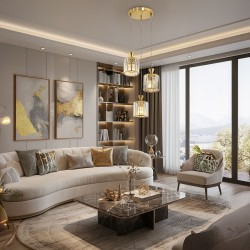 LAMPA SUFITOWA WISZĄCA EBT026-3CP ZŁOTA