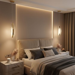 LAMPA SUFITOWA WISZĄCA LED G141-CP ZŁOTA