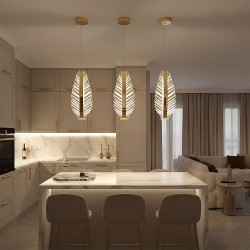 LAMPA SUFITOWA WISZĄCA LED G141-CP ZŁOTA