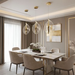 LAMPA SUFITOWA WISZĄCA LED G129-CP ZŁOTA