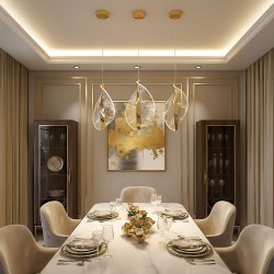 LAMPA SUFITOWA WISZĄCA LED G129-CP ZŁOTA