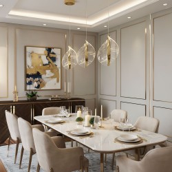 LAMPA SUFITOWA WISZĄCA LED G129-CP ZŁOTA