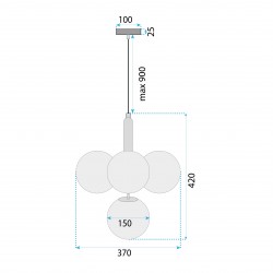 LAMPA SUFITOWA WISZĄCA ZŁOTA APP1574-5CP