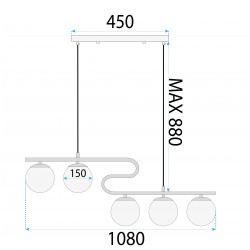 LAMPA SUFITOWA WISZĄCA Gold APP1599-5CP