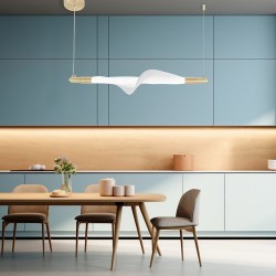 LAMPA WISZĄCA LED G011-CP BIAŁY/ZŁOTY