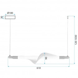 LAMPA WISZĄCA LED G011-CP BIAŁY/ZŁOTY