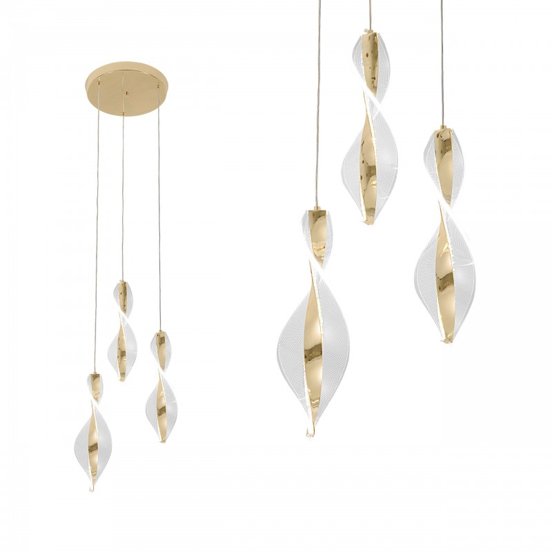 LAMPA WISZĄCA LED G028-3CP ZŁOTY