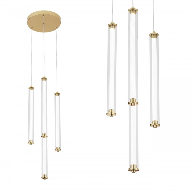 LAMPA WISZĄCA LED G024-4CPR ZŁOTA