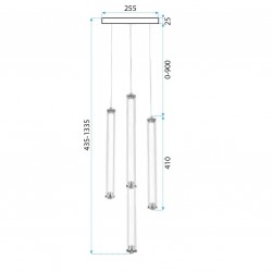 LAMPA WISZĄCA LED G024-4CPR ZŁOTA