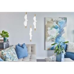 LAMPA WISZĄCA LED G009-3CPR BIAŁY/ZŁOTY