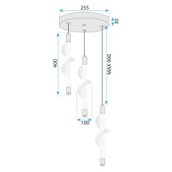 LAMPA WISZĄCA LED G009-3CPR BIAŁY/ZŁOTY