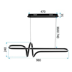 LAMPA WISZĄCA LED G038-CP CZARNA