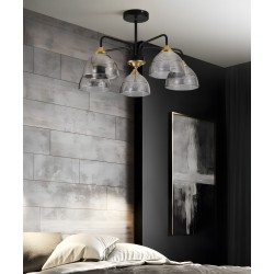 LAMPA SUFITOWA WISZĄCA G085-5C Czarna Lustrzana