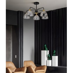 LAMPA SUFITOWA WISZĄCA G085-5C Czarna Lustrzana