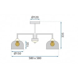 LAMPA SUFITOWA WISZĄCA G085-5C Czarna Lustrzana